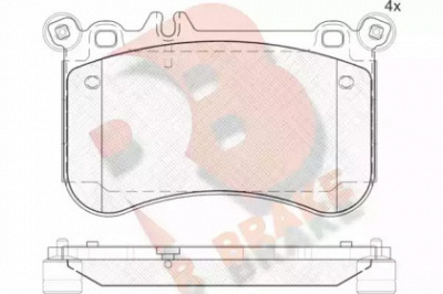 R BRAKE rb2042 -  Комплект тормозных колодок, дисковый тормоз